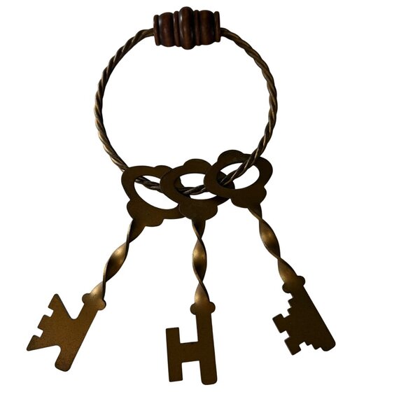 Decorative VTG Large Metal Jail Prop Wall Mount Skeleton Key Display Farmcore - Picture 5 of 7